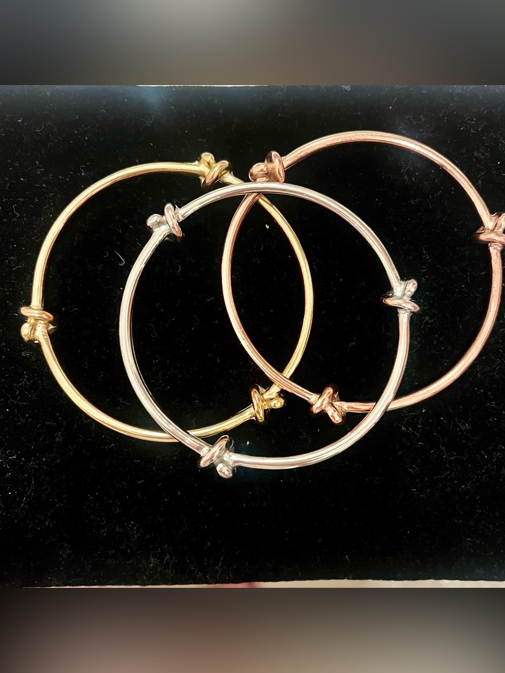 Knot Bangle Bracelet Set- 
 Gold, Rose Gold & Silver
